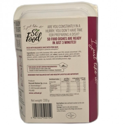 4+1 Gratis Ready Meals Pachet de Pranz o Saptamana So Food 330g MGR