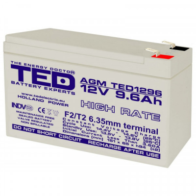 Acumulator Stationar Plumb Acid 12V9.6A TED 8D026 XXM