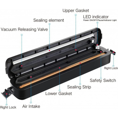 Aparat de Vidat cu Pungi Incluse Etansare Automata Vacuum Sealer 90W