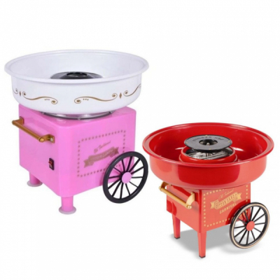 Aparat Vata de Zahar pe Bat Roz sau Rosu Cotton Candy Maker 450W