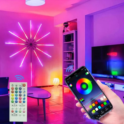 Artificii LED Banda RGB 5050 la USB, BT QR APP Telecomanda Music 150cm