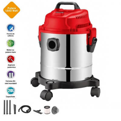 Aspirator cu Aspirare Umeda si Uscata 1200W Cuva 12L Victronic VC9150