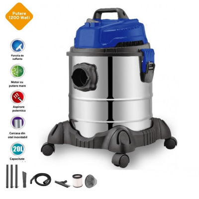 Aspirator cu Aspirare Umeda si Uscata 1200W Cuva 20L Victronic VC9151