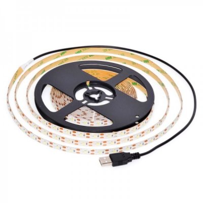 Banda 300 LED 2835 Alb Rece 5m Silicon IP65 Alim. USB 18A053 XXM