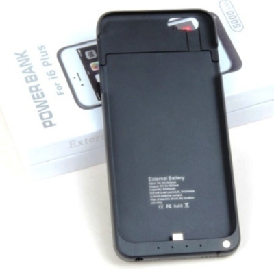 Baterie Externa Husa Neagra iPhone 6 Plus Power Bank 5000mAh