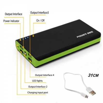 Baterie Externa Power Bank 4 USB 30000