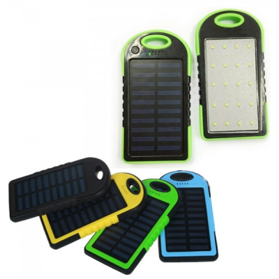 Baterie Externa Power Bank Solar 4000mAh cu Lanterna 20LED si USB