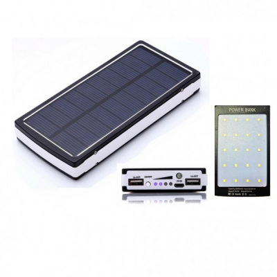 Baterie Externa Power Bank Solar Lanterna 20LED si USB