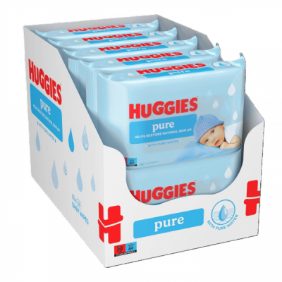 Bax 10 Pachete Servetele Umede 10x56buc Huggies Pure