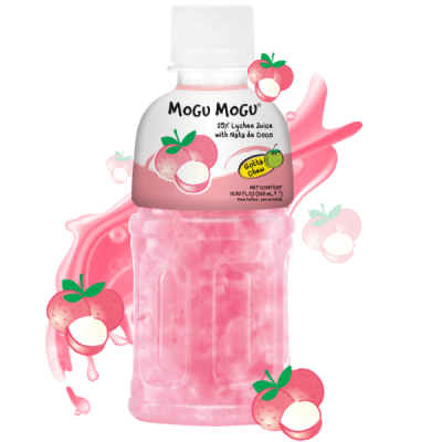 Bax 24 Sucuri Thai Mogu Mogu cu Nata de Coco, Aroma Litchi 24 x 320ml