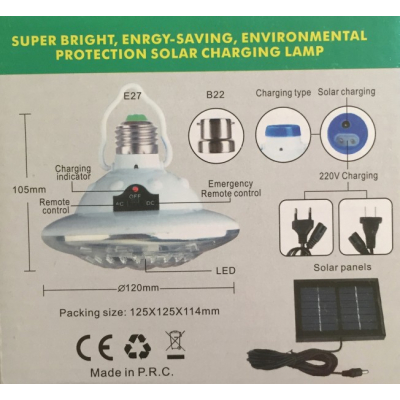 Bec 23 LEDuri Incarcare Solara 220V cu Telecomanda SL678