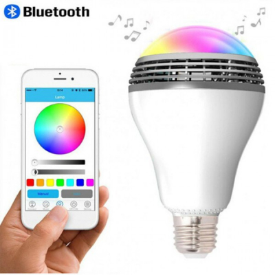 Bec cu Bluetooth LED 6W Multicolor Boxa Portabila MP3 3W Android