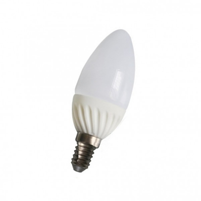 Bec cu LED 7W Alb Rece  soclu E14 220V Glob tip Lumanare Mat TKO