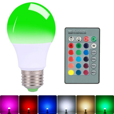 Bec LED 5W E27 RGB si Alb Lampa de Veghe Dimabila cu Telecomanda