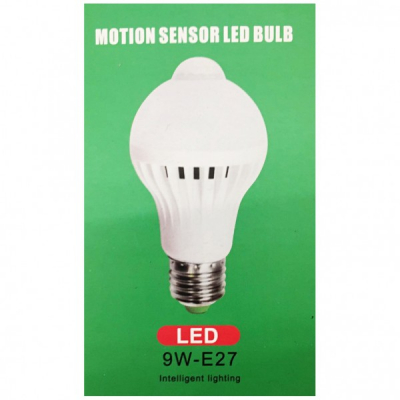 Bec LED 9W ALB  Glob Mat cu Senzor de Miscare E27