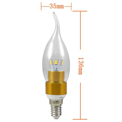 Bec Led Tip Lumanare 6 LED SMD 3W E14 Alb Rece