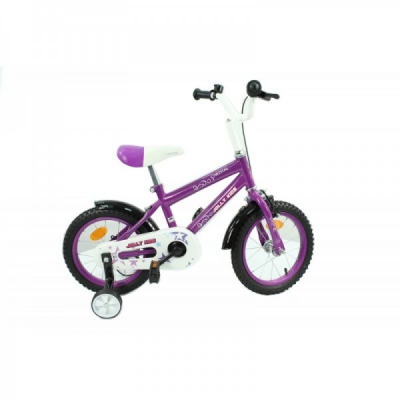 Bicicleta Copii 4-6 Ani, cu Roti Ajutatoare, Jolly Kids IBY16 BIC16 Mov