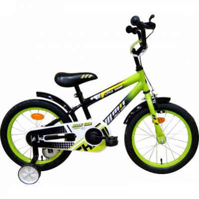 Bicicleta Copii 4-6 Ani, cu Roti Ajutatoare, Jolly Kids IBY16 BIC16 Verde