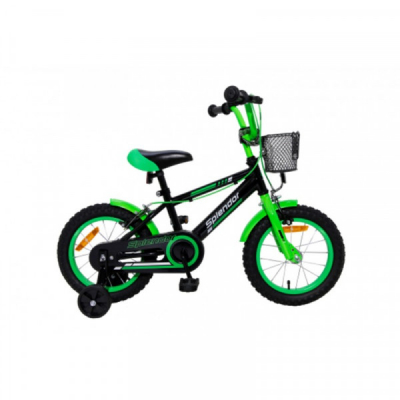 Bicicleta pentru Copii 12 Inch Splendor Negru cu Verde SPL12N