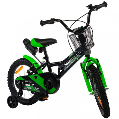 Bicicleta pentru Copii 14 Inch Splendor Negru cu Verde SPL14N-PRO