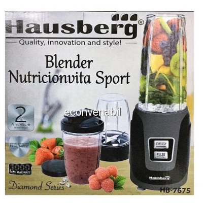 Blender cu Recipient Sport Portabil 1000W Hausberg HB7675
