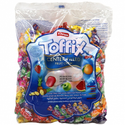 Bomboane Gumate cu Aroma de Fructe, Umplutura Moale Toffix 1kg MGR2413