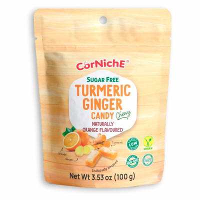 Bomboane Moi Fara Zahar Ghimbir Turmeric Portocale Anti Greata CorNiche 100g MLL