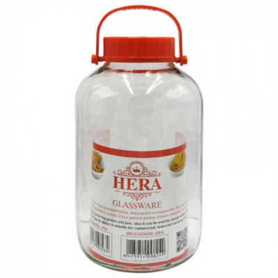 Borcan sticla cu capac si maner 8L Hera HR-BS8000ML DNC64013