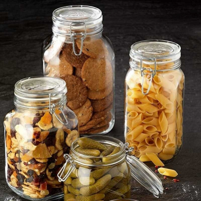 Borcan Sticla inchidere ermetica inel cauciuc sarma Inox 1500ml Grunberg BS6515