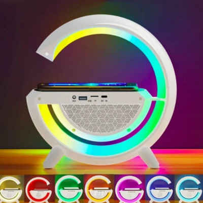 Boxa FM 3in1 cu Lampa LED RGB Smart, Incarcator Telefon Wireless 16cm 5W HM2301