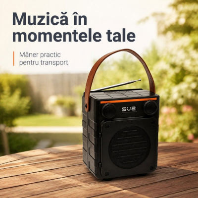 Boxa Portabila Bluetooth 10W cu Panou Solar si Radio FM SZ-L11M 13A001 XXM