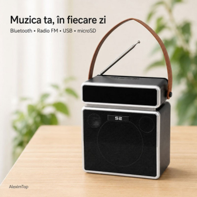 Boxa Portabila Bluetooth 15W cu Panou Solar Radio FM SZ-L29 13A006 XXM