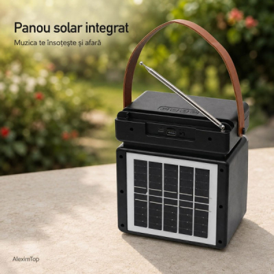 Boxa Portabila Bluetooth 15W cu Panou Solar Radio FM SZ-L29 13A006 XXM