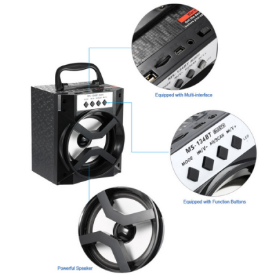 Boxa Portabila cu Bluetooth, Radio FM si USB MP3 10W MS134BT