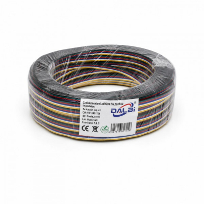 Cablu Alimentare LED RGB/RGBWW/RGB+CCT 6 Fire 50m/rola DALBI 18H005 XXM