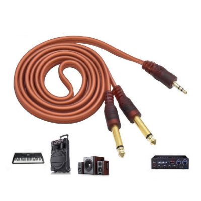 Cablu Audio Jack 3,5mm ST tata 2 Jack 6,3 mm MO tata  Siliconat 1,5m Pro 11A030 XXM