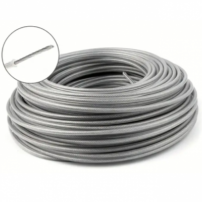 Cablu de Tractiune Otel Zincat PLASTIFIAT 6mm Rola 100m MNR1870