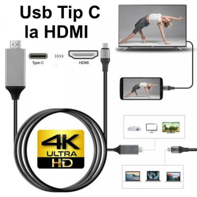 Cablu Usb Tip C 3.1 la HDMI 2.0 / 4K*2K / 2m HDTV2C4K 2C021 XXM