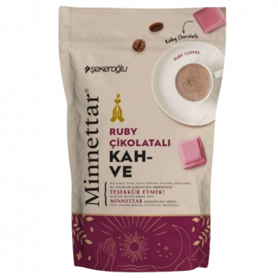 Cafea turceasca cu ciocolata roz Ruby bautura instant pudra 165g Minnettar MGR