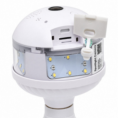 Camera de Supraveghere Wi-Fi Tip Bec E27 Panoramica Iluminare LED D8 DALBI 13F009 XXM