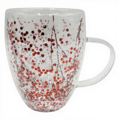 Cana Sticla Doblo cu Pereti Dubli 350ml Motive Craciun DIV.Modele DNC65752