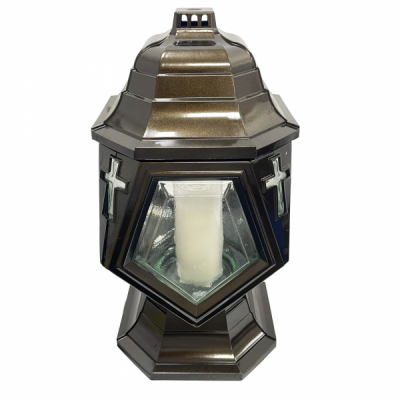 Candela funerara din sticla acoperita cu plastic 42x21x21cm Venetian 3 CNN52986