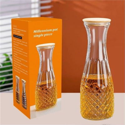 Carafa Limonada cu Capac 1.2L Sticla Bambus Wei A16492 DNC68089