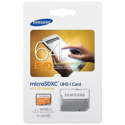 Card memorie Samsung microSDXC 64GB Clasa 10 + Adaptor