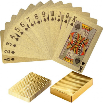 Carti de Joc Aurii din Plastic Golden 57x87mm