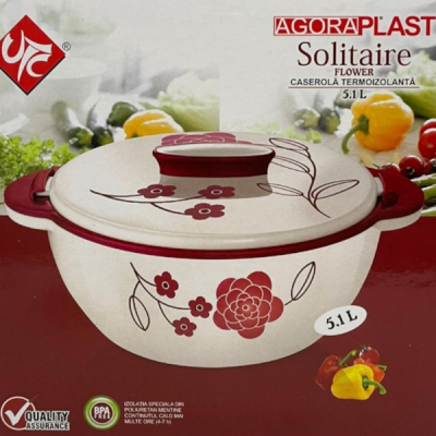 Caserola Termica Cratita Termos Interior INOX 5l AgoraSolitaire Flower DNC66555