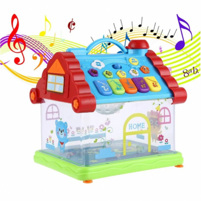 Casuta cu proiectii lumini si melodii copii 23x20x15cm Multicolor 876 CWT