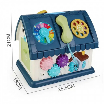 Casuta Interactiva Multifunctionala Albastra 25.5x18x21cm HL2023-5 CWT