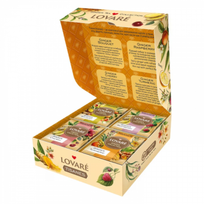 Ceai asortat Ginger Collection Lovare set 32 pliculete 4 arome plante 57.6g MGR34928