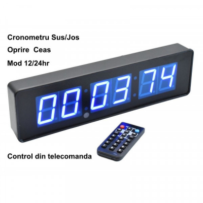 Ceas cu Cronometru Telecomanda LED Albastru 220V JH120 13B066 XXM